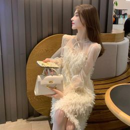 Casual Dresses Summer 2023 Sweet Fairy Dress French Vintage Chiffion Elegant Women Party Style Fashion Korea Chic Mini
