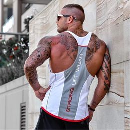 Mens Tank Tops Bodybuilding top Gyms Fitness sleeveless shirt Male Cotton clothing Fashion Singlet vest Undershirt 230504