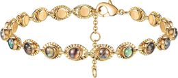 MEVECCO Gold Armband mit winzigen Perlen, 14 Karat vergoldet, süße Perlen, Süßwasser-Zuchtperlen, winziger Charme, zierliches, handgefertigtes Armband für Frauen
