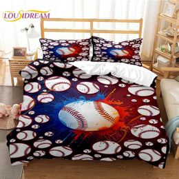 Bedding Sets 3D Basketball Set Sport Baseball Duvet Cover Bed Soccer For Home Pillowcases Kids Room Bedroom Dorm Decor