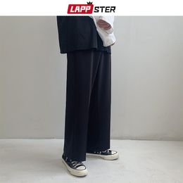 Pants LAPPSTER Men Korean Fashions Harem Pants 2022 Overalls Mens Solid Black Joggers Pants Hip Hop Casual Loose Sweatpants Trousers