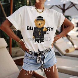 Women's T-Shirt 2023T Shirt Women Cotton Luxury Brand T-Shirts High Quality Print Fashion Ladies Short Sleeved Streetwear Tees Clothing Soft Top Y23