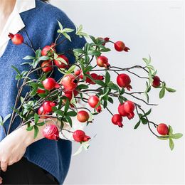 Decorative Flowers Simulation Pomegranate Fruit Branches Fake Creative Fortune Flower Arrangement Props American Porch Living Room De