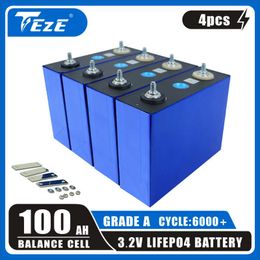 1-4PCS 3.2V 100Ah 125Ah 155Ah Lifepo4 Battery Grade A 12V 24V 6000 Cycle Electric RV Golf Cart DIY Outdoor Solar System Tax Free