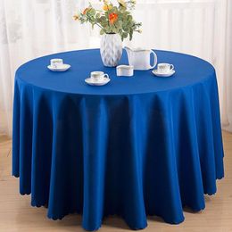 Table Cloth Solid Colour Polyester Fabric Tablecloth Wedding Birthday Party Round Cover Desk Home Decor1