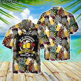 Men's Casual Shirts Darts Player Beer Game Mens Summer 3D Print Beach Shirt Fashion Hawaiian Short Sleeve Men Tops Loose Casual-5