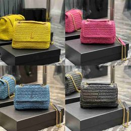 Designer Straw bag Women beach handbags shoulder bags Fashion Luxury Messenger Purse Vacation Woven small round Flip cover Crossbody Handbag