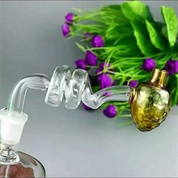 Smoking Pipes Europe and America Coloured multi spiral Glass Hookahs Bongs Spiral Strawberry Glass Pot