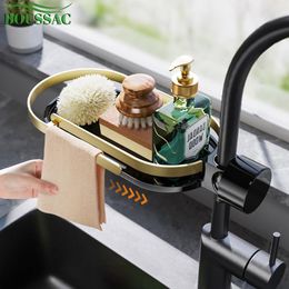 Organisation BOUSSAC Faucet Storage Rack Basket Kitchen Sinks Organiser Soap Sponge Holder Bathroom Cloth Sink Drain Rack Kitchen Accessories