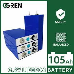 3.2V Lifepo4 105AH Battery 4/8/16/32PCS Lithium Iron Phosphate Cell Pack 12V 24V For EV RV Golf Cart Yacht Forklift Solar System