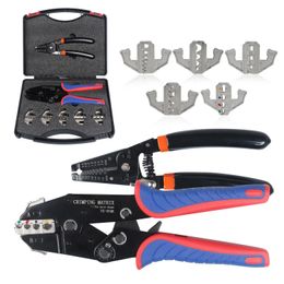 Tang WOZOBUY Ratchet Wire Crimping Tool Set with 5 PCS Dies for NonInsulated Ferrule Terminals and Insulated Heat Shrink Connectors