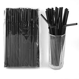 100Pcs/lot Colourful Disposable Plastic Drinking Straws Long Flexible Straws For Wedding Birthday Party Creative Kitchen