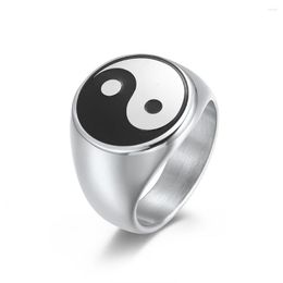 Wedding Rings China Ethnic Style Tai Chi Signet For Women Gifts Wholesale Stainless Steel Men Jewellery Female Bijoux Drop