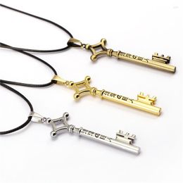 Pendant Necklaces J Store Attack On Titan Eren Key Alloy Cosplay Jewellery Leather Chain Shingeki No Kyojin Gift Wholesales/Retail