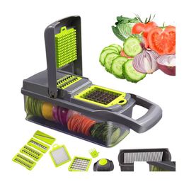 Fruit Vegetable Tools Mtifunction Cutter Steel Blade Potato Slicer Peeler Dicing Blades Carrot Cheese Grater Chopper Kitchen Gadge Dhzsv