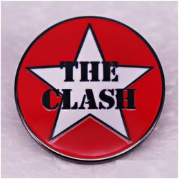 Pins Brooches The Clash Brooch British Punk Rock Band Badge Schoolbag Accessories Pin Drop Delivery Jewellery Dhlq2