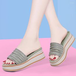 Slippers Women's High Heels Thick Bottom Casual Shoes Ladies Wedges Sandals Outdoor Women Platform Mules Slipper Peep Toe Beach