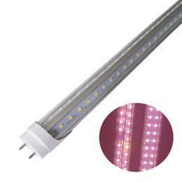 Grow Lights Dual-End Powered Flourescent Tube Replacement Bi-Pin G13 Base LED Plant GrowLight 4Ft for Greenhouse Plant Grow Shelf Plug and Play Easy Installation