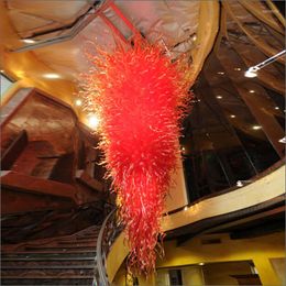 Chandeliers Free Air Staircase Mouth Blown Glass LED Bulbs Borosilicate Murano Dale Chihuly Art Plates Chandelier