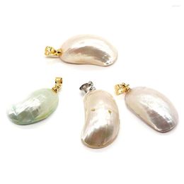 Pendant Necklaces Natural Luminous Shell Pendants Jewellery Accessories Pea Shaped For Making DIY Necklace Choker Earrings Supplies