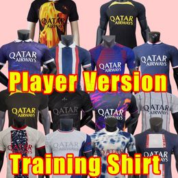 Player version 23 24 PSGs MBAPPE soccer jerseys 2023 2024 DI MARIA WIJNALDUM SERGIO RAMOS HAKIMI fourth Maillots football ICARDI VERRATTI FANS VERSION Training suit