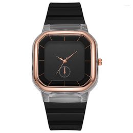 Wristwatches 2023 Fashion Famous Watch For Women Silicone Square Quartz Watches Ladies Jelly Relogio Feminino
