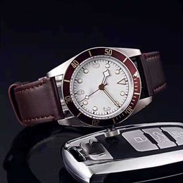 Fashion Men Watch Quartz Automatic Tudores Watches Classic Natural Leather Watches Gentleman Watch