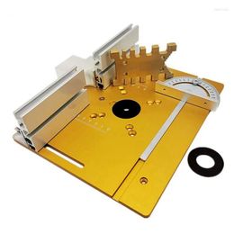 Aggiorna la piastra di inserimento del tavolo del router in alluminio con calibro obliquo e recinzione a tenone per taglierina per legno da banco