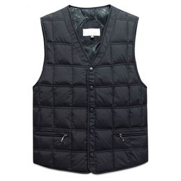 Men's Jackets Duck Down Sleeveless Jacket For Men Winter Windbreaker Parka Warm Thick Vest Male Casual Outerwear Snow Waistcoat With Pockets 230428