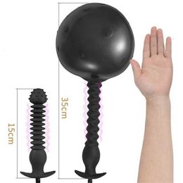 Sex Toy Massager Huge Inflatable Butt Plug Anal Balls Dilator Anus Pump Vagina Spreader Toys Black Silicone Prostate Orgasm