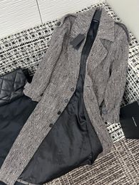 YS Women's Women's Jacket sobretudo 2023 Novo Autumn Winter Logoo Tweed Coat Designer Hout-end Windbreaker Jacket casual Casual Casal Casal Moda Moda Presente de Aniversário