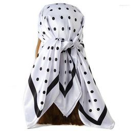 Scarves Dot Print Kerchief Hijab Scarf For Women Fashion Shawls And Wraps Bandana Head Scarfs Square Headband Silk Neck 90 90CM