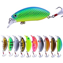 Baits Lures Hengjia 1pcs Diving Crankbait with Feather Hooks Artificial Hard Crank Bait 6CM 9.5G 10 Colors Wobblers Fishing Lure Tackle 230504