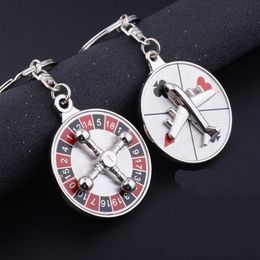 Keychains Fashion Creative Russian Turntable Key Chain Rotatable Aircraft Compass Keychain Gifts For Men&women Jewelry