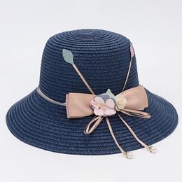 Wide Brim Hats Fisherman Hat Breathable Sun Faux Pearls Pendant Outdoor Travel Beach Sunscreen Bucket Anti-UV