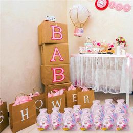 Gift Wrap 90Pcs/set Baby Shower Return Elephant Keychains Organza Bags And Thank You Tags For Theme Party Favour Kids