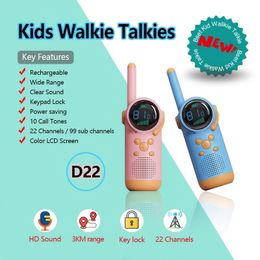 Toy Walkie Talkies 2Pcs Walkie Talkies Interphone Childrens Radio Toy Mini Phone 3Km Transmission Transceiver Interactive Toys for Girls Kids Gift 230504