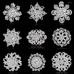 Brooches Rinhoo Trendy Rhinestone Flower For Women Bride Scarf Clip Sweater Coat Dress Wedding Elegant Bridal Jewellery