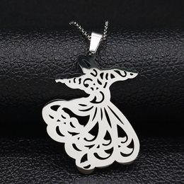 Pendant Necklaces Fashion Silver Colour Persian Sama Dance Parsi Raghse Sofi & Pendants Jewellery Persia Gift Colier Femme N3016S01Pendant