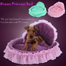 Mats Elegant Pet Dog Puppy Bed Princess Lace Lovely Cat Litter Bed Sofas House Kennels Teddy Chihuahua Nest For Small Medium Dogs