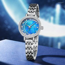 Wristwatches Mark Fairwhale Gypsophila/Moon Phase Watch Women Fashion Trend Girls Quartz Ins Niche Temperament