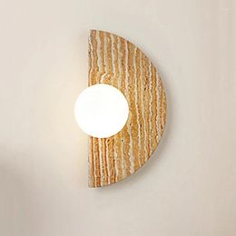 Wall Lamp Modern Warm And Simple Wind Yellow Cave Stone Moonshaped European Home Stay Bedroom Background Decoration Light 5W Led