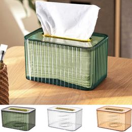 Tissue Boxes Napkins Paper Organizer Box Transparent Clear Facial Tissue Dispenser Box Builtin Spring for Bathroom Vanity Countertop Z0505