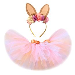 Skirts Easter Bunny Tutu Skirt for Baby Girls Costume Kids Rabbit Fluffy Tutus Toddler Girl Tulle Skirts Outfit for Birthday Party 0-14 230505