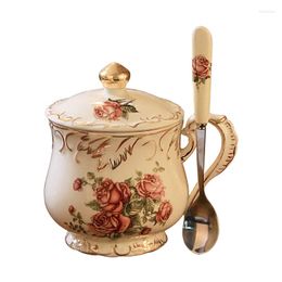 Cups Saucers Vintage Coffee Cup Set Luxury Porcelain Royal Nordic Style Tea Mug Flower Wedding Taza Ceramica Kitchen Supplies