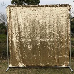 Party Decoration 18mm Seamless Large Sequin Honey Gold Curtain Po Booth Backdrop For Wedding Events