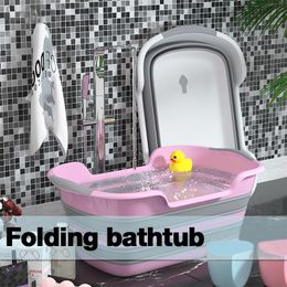 Bathtubs Newborn Baby Folding Bath Tub Pet Folding Bathtub Storage NonSlip Cat Dog Bath Tubs Safety Children Tub Bathroom Accessorie