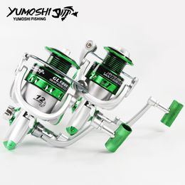 Baitcasting Reels yumoshi Spinning Fishing Reel Metal Spool 12BB Bearing Balls 10007000 Series Fishing Wheel 230505