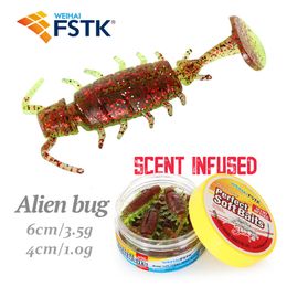 Baits Lures Bass Carp Artificial Bait perch Lifelike alien bug 1g 3.5 pike lure shrimp attractant fish scent zander Soft Plastic Lure 230504