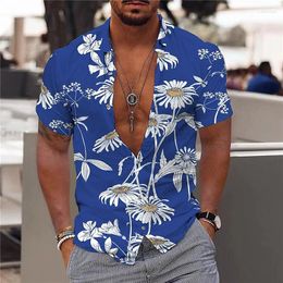 Men's Casual Shirts Summer Tropical Hawaiian For Men 3d Print Men's Shirt Beach Short Sleeve Fashion Tops Tee Homme Blouse Male Camis